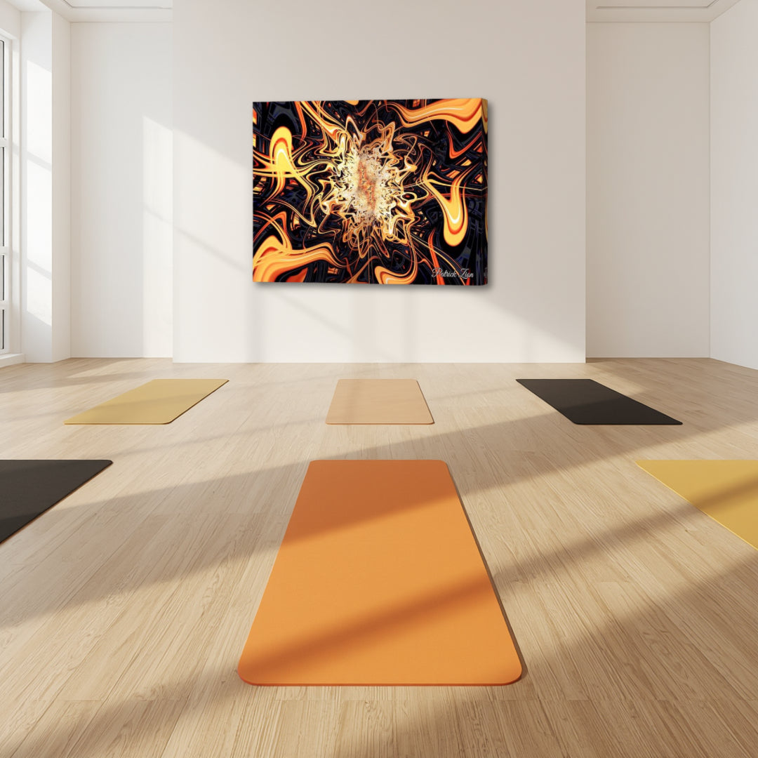 Flames of the Abyss - Fiery Abstract Fractal Wall Art - Canvas Print