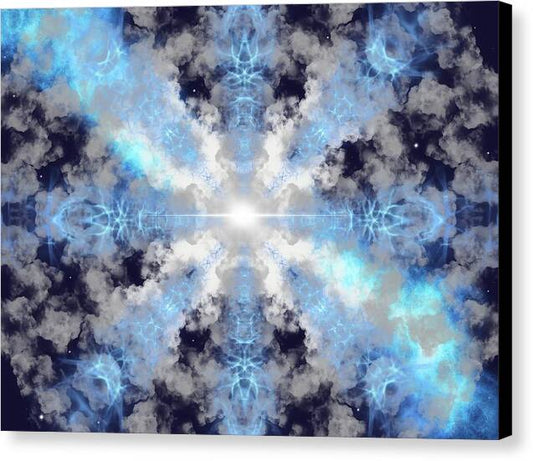 Supernova – cosmic fractal art by Patrick Zion, black edge version showing a radiant stellar explosion of light and energy symbolizing rebirth and creation.