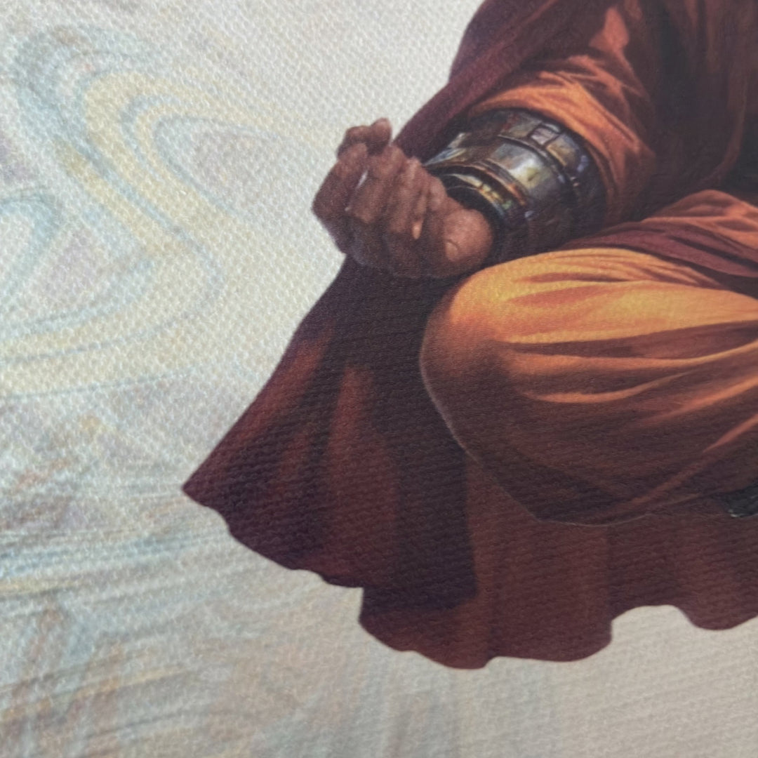Close-up of a Patrick Zion premium canvas print showing the detailed canvas texture and sharp print quality.