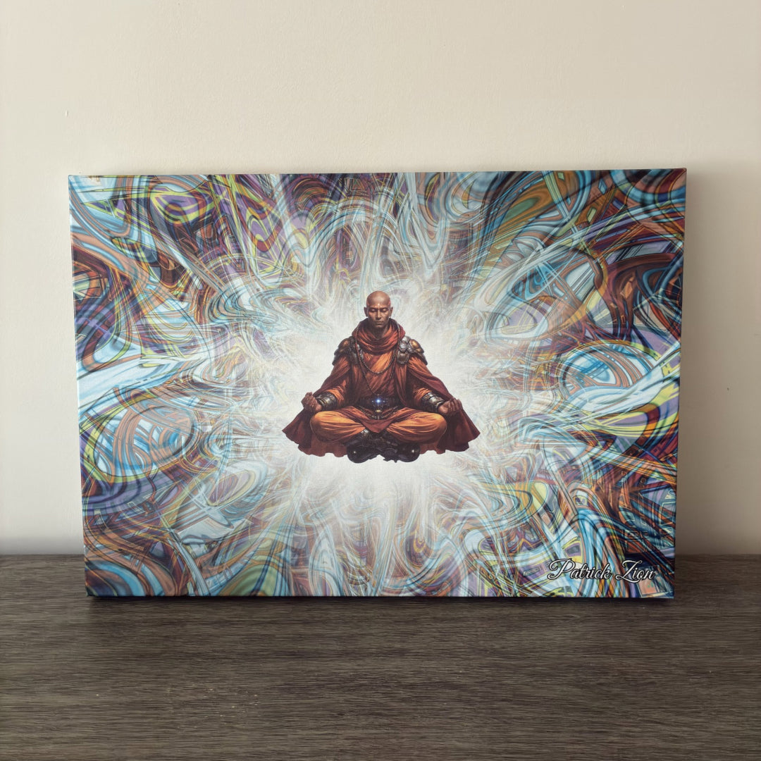 Real-life Patrick Zion gallery-wrapped canvas print displaying premium print quality and vibrant artwork.