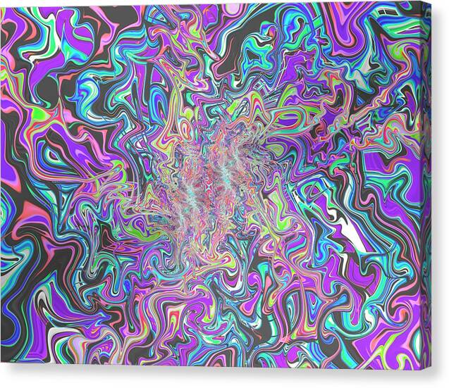 Behind the Event Horizon – visionary fractal canvas art by Patrick Zion, mirrored edge version capturing a cosmic explosion of energy and color representing the transcendence of matter into pure awareness.