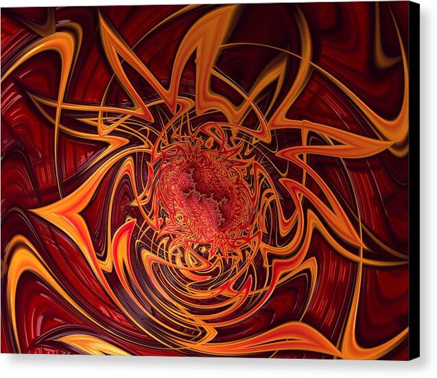 Blaze – fiery psychedelic fractal art by Patrick Zion, black edge version radiating swirling orange, red, and gold patterns that evoke passion, transformation, and cosmic fire.