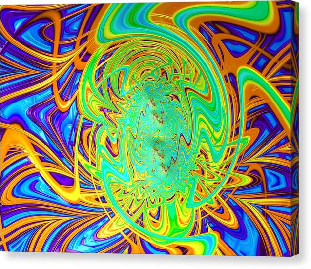 Dopey – visionary psychedelic art by Patrick Zion, mirrored edge version featuring fluid fractal symmetry in bold neon colors representing pure ecstatic energy and joyful chaos.