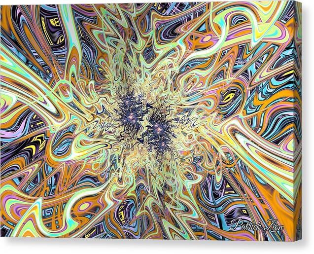Marvelous Fractal Realm – visionary psychedelic canvas print by Patrick Zion, mirrored edge version showing kaleidoscopic fractal waves forming a mesmerizing dance of energy and consciousness.
