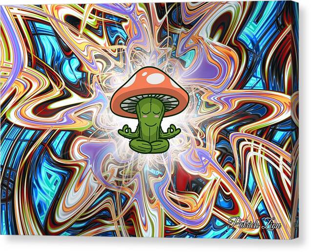 Mystical Mycelium – spiritual abstract art print by Patrick Zion, mirrored edge version symbolizing the connection between nature, spirit, and psychedelic awakening.