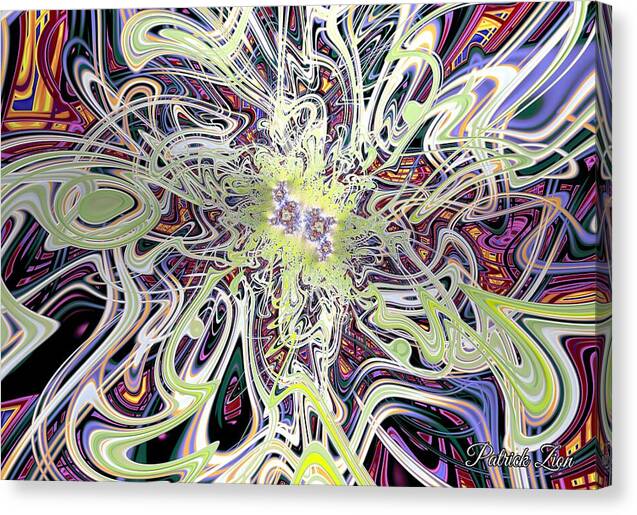 Radiant Burst of Infinity – trippy psychedelic canvas print by Patrick Zion, mirrored edge version illustrating a dazzling fractal explosion symbolizing timeless energy, unity, and divine expansion.