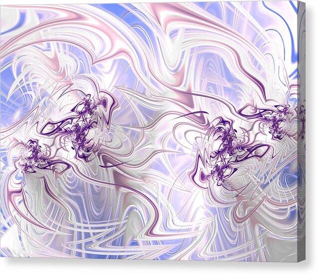 Velvet – psychedelic abstract canvas print by Patrick Zion, mirrored edge version featuring silky swirls of violet and pearl tones forming a hypnotic pattern of spiritual harmony.