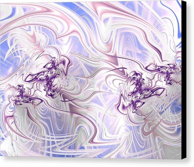 Velvet – abstract fractal canvas art by Patrick Zion, black edge version with fluid lavender and silver waves symbolizing serenity, feminine energy, and dreamlike transcendence.